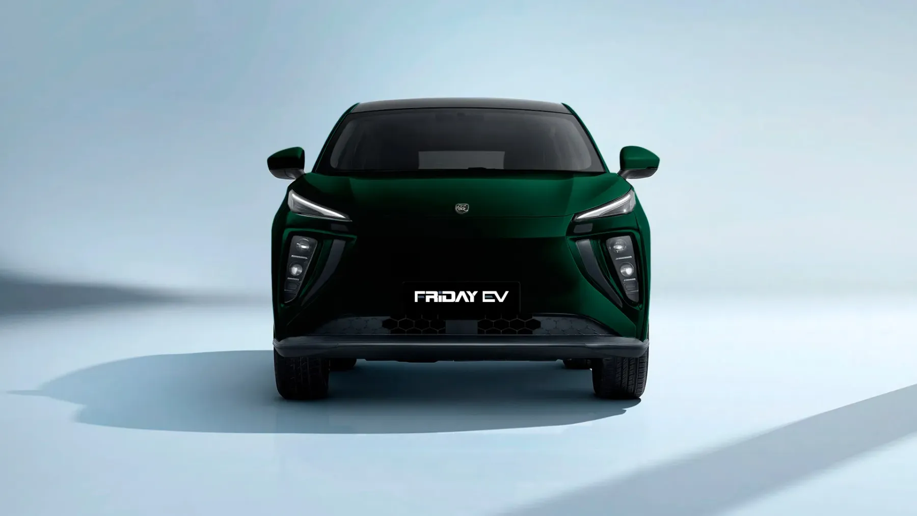 Frontal del Dongfeng Friday EV verde